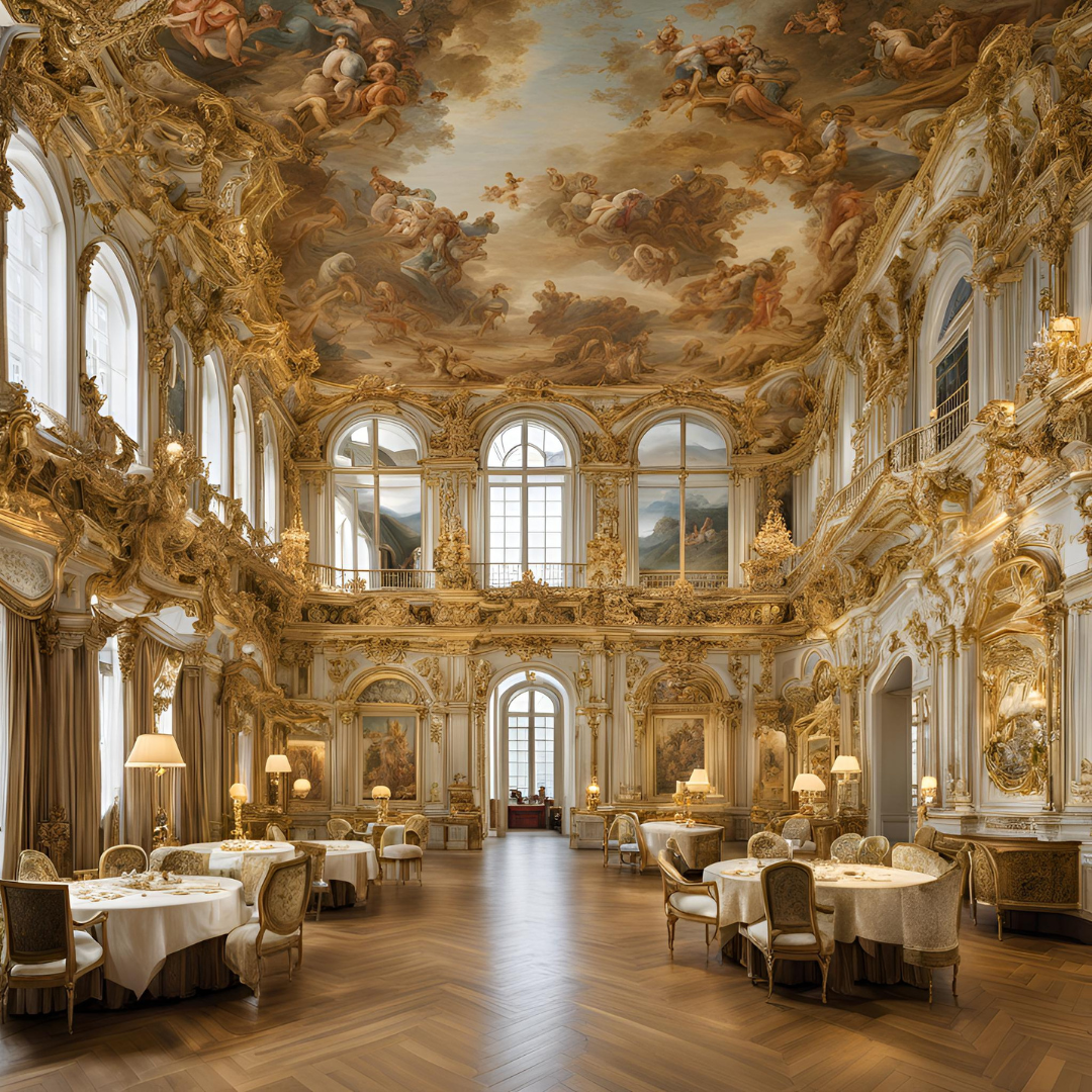 grosses dekoriertes esszimmer